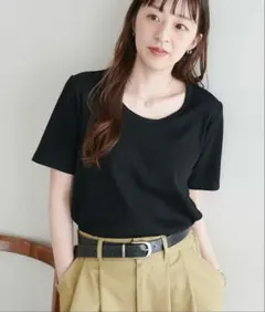 ディスコート DISCOAT リブUネックTシャツ ブラックのサムネイル