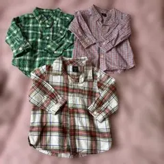 babyGap チェック柄長袖シャツ 3枚セット 80cm
