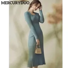 美品✨️マーキュリーデュオ バックリボンレディロングニットワンピース ロング
