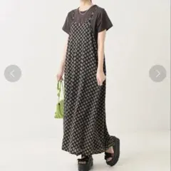 FREAKS STORE キャミワンピ 黒 花柄 フリーサイズ