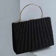 サテンプリーツハンドバッグ パーティーバッグ 2way ショルダー