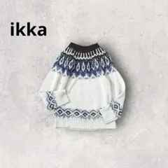 セーター ノルディック柄 プルオーバーニット クルーネック ドロップショルダー