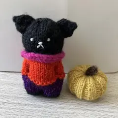 スウェーデンドール ハロウィン　猫　ねこ　黒猫　かぼちゃ　ハンドメイド