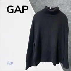 GAP タートルネックニット 黒 ゆったり 無地