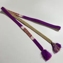 妖艶な　シルク　本金　リバーシブル　手組み帯締め　着物スキ倶楽部　５０６