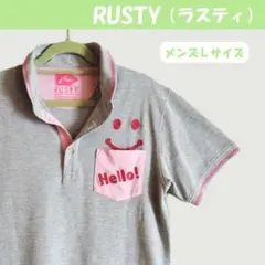 【RUSTY／ラスティ】『半袖メンズ・ポロシャツ（Lサイズ）』