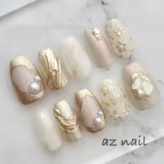 オーダー専用 ゴールド系 ニュアンスネイル 卒業式 成人式 ネイルチップ