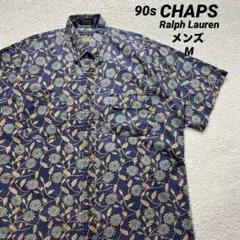 90s CHAPS ラルフローレン 半袖シャツ ボタニカル柄 メンズ Mのサムネイル