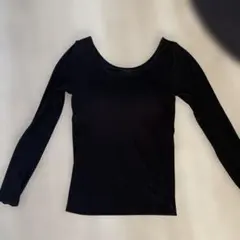 ユニクロ極暖ヒートテックリブUネックブラTシャツ　長袖 M
