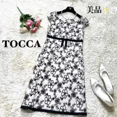 えいこたん様ご専用◆【美品】トッカ 花柄刺繍ギャザーワンピース スクエア