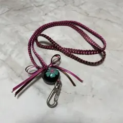 ハンドメイド ネックストラップ ピンク