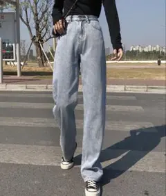 meJane レースアップバックシャンデニムパンツのサムネイル