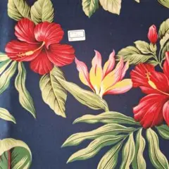 ハワイアンキルト綿生地 ネイビー➇ 110×50cm