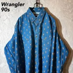 Wrangler ラングラー　ネイティブ総柄　長袖シャツ　ウエスタンシャツ　XL