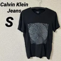 レア★ Calvin Klein Jeans ブラック Vネック Tシャツ 黒