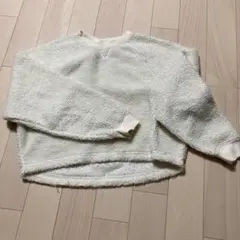 MOUSSY フリース トレーナー クリーム　ショート丈