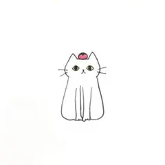 【1168】【白猫の絵】オリジナル手描きアナログイラスト原画　自作創作アート作品