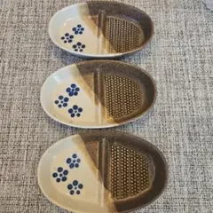 すり鉢 3枚セット 小皿 薬味皿 花柄 陶器