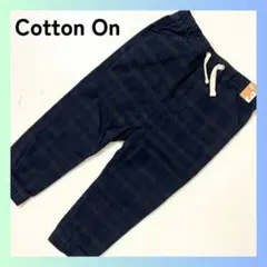 新品　子供服　ベビー　ズボン　100cm チェック　ネイビー　コットンオン