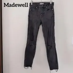 美品✨️Madewell ブラック スキニーデニム ハイライズスキニー ダメージ
