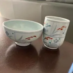 お茶碗　飯碗　湯呑み　稚祥　有田焼　小ぶり　ペア　ご飯茶碗