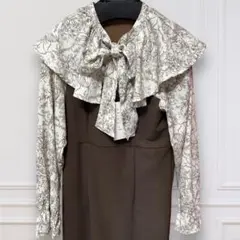 フリル長袖ワンピース M 新品 マーメイドスカート