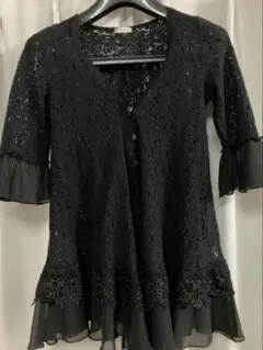 axes femme レース カーディガン ブラック M