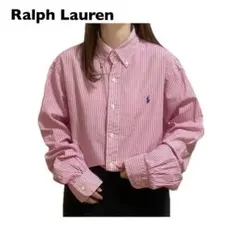 Ralph Lauren ラルフローレン ストライプシャツ ワンポイント刺繍ロゴ