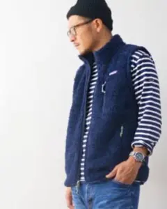 美品 patagonia ロスガトスベスト ポーラテックフリース ネイビー L