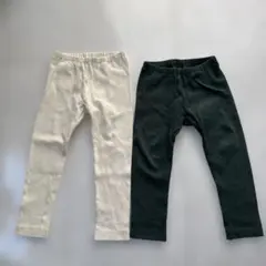 専用ユニクロ　UNIQLOリブ素材 ポケット付きレギンス 2色セット　100cm