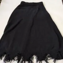 SHEIN♡新品未使用スカート フリンジ 無地 1XL 黒 アクリル デート