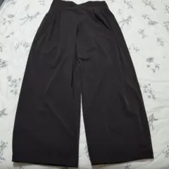 UNIQLO ウルトラストレッチアクティブワイドパンツ L 丈短め ブラウン