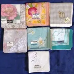 新品ラベル付き ブランド 大判ハンカチ まとめ売り 計7枚