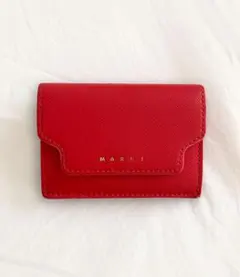 MARNI マルニ 三つ折り財布 サフィアーノ ピンク ミニウォレット 箱付きのサムネイル