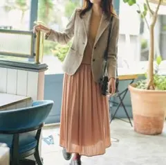 新品 ユニクロ UNIQLO シフォン マキシ ロング スカート ピンクベージュ