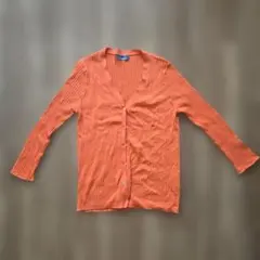 AMACA Vネック リブカーディガン オレンジのサムネイル