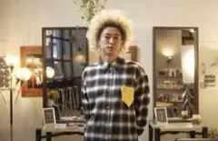 CALTOPオンブレチェック ネルシャツ シャツ ブラック/ホワイト Lサイズ