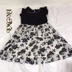 イング　INGNI 美品 花柄ワンピース　春夏　黒x白　M
