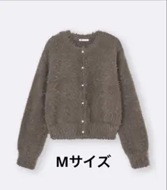 美品 GU シャイニークルーネックカーディガン