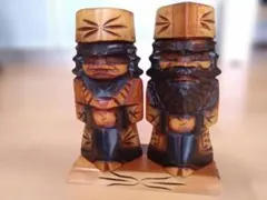 木彫り　アイヌ Retro Ainu Hand-Carvedアイヌ 木彫り7,5cm&8.5cm - メルカリ