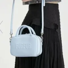 FURFUR スクエアボストンバッグ ブルー