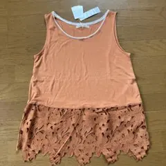 新品　NICE CLAUP ノースリーブ チュニック レース裾付き　サイズFのサムネイル