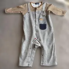 klädskaap 恐竜刺繍 コーデュロイロンパース 80