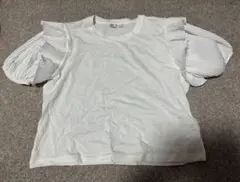 ZARA 袖フリル付き Tシャツ