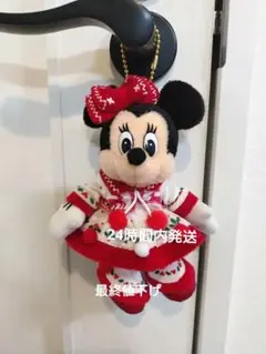 ディズニークリスマス　2019 レトロ　ミニー　ぬいぐるみバッジ　ぬいば