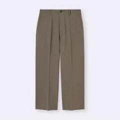 GU メンズ ワイドスラックス ブラウン Sサイズ