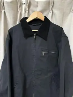 早い者勝ちコーデュロイ襟の黒いジャンパー　古着