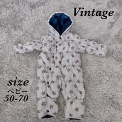 ヴィンテージ (50-70) スノースーツ 雪遊び スキーウェア フード 中綿