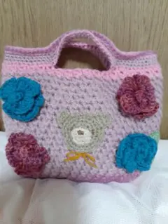 ☆くまちゃん バラ ハンドバッグ 紫色☆