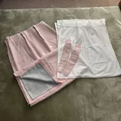 カーテン　片側止め　ニッセン　遮光　薄ピンク　レース2枚組　1×1.5